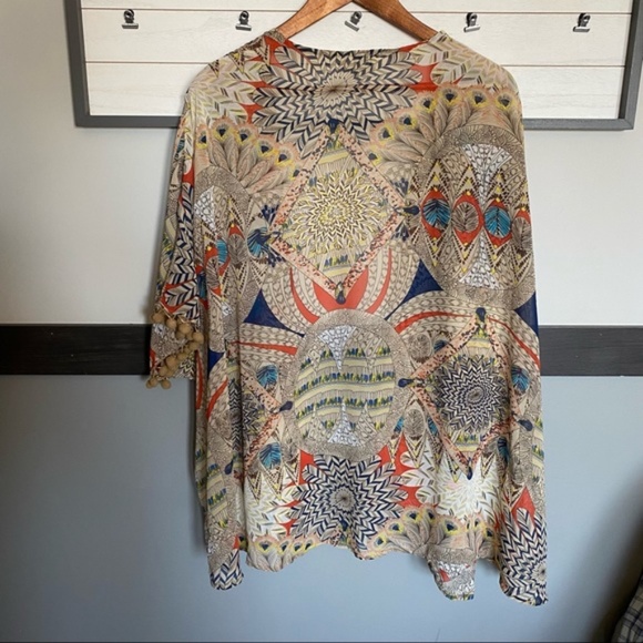 UMGEE womans dolman open cardigan short sleeve size S/M lightweight print - Picture 11 of 16